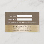 Étiquette Brown chic de cuir et d'or de la carte | (Dos)