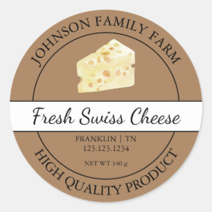 Étiquette Brown de fromage suisse frais de ferme