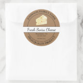 Étiquette Brown de fromage suisse frais de ferme (Sac)