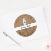 Étiquette Brown de lait frais de ferme (Enveloppe)