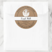 Étiquette Brown de lait frais de ferme (Sac)