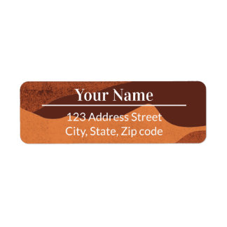 Étiquette Brown Earthy Boho Abstract Name Mailing Address