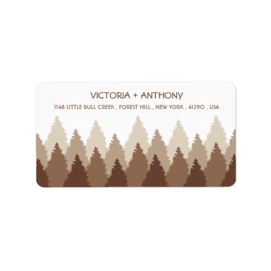 Étiquette Brown Forest Range Mariage (Devant)
