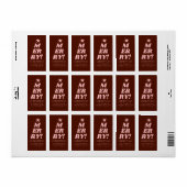 Étiquette Brown & rose moderne Joyeux Noël (Feuille entière)