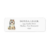 Étiquette Brown Sibérie Husky Dog Adresse (Devant)