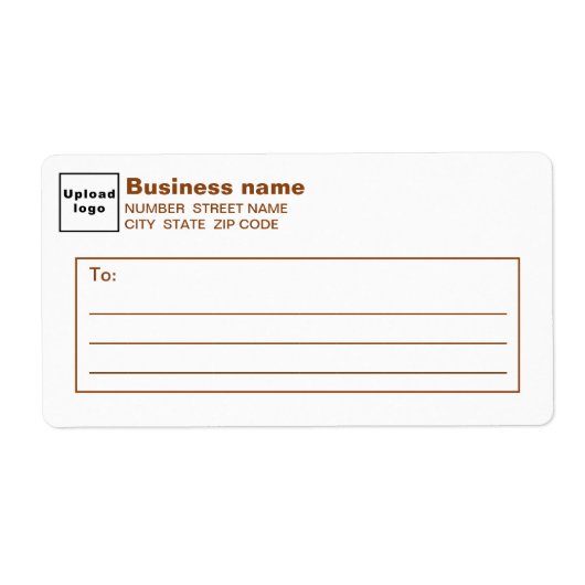 Étiquette Brown Text Business Shipping Label (Devant)