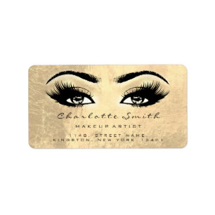 Étiquette Browns Faux Gold Maquillage Lashes Beauté nuptiale