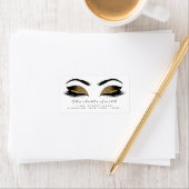 Étiquette Browns Gold Makeup Lash Adresse de retour Étiquett (En situation)
