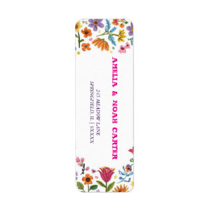 Étiquette BRUNCH & CHASSE de Pâques Floral Coloré