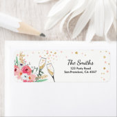 Étiquette Brunch et Bubbly Retourner l'adresse Label Rose Fl (En situation)