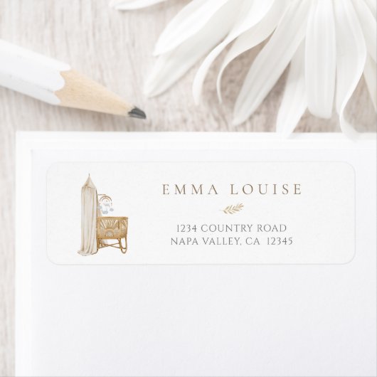 Étiquette Brunch Neutral Boho Baby (En situation)