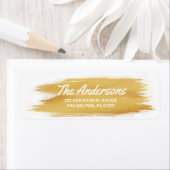 Étiquette Brush Gold de Noël Adresse de retour (En situation)