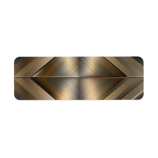 Étiquette Brushed Metallic Geometric Diamond Pattern (Devant)