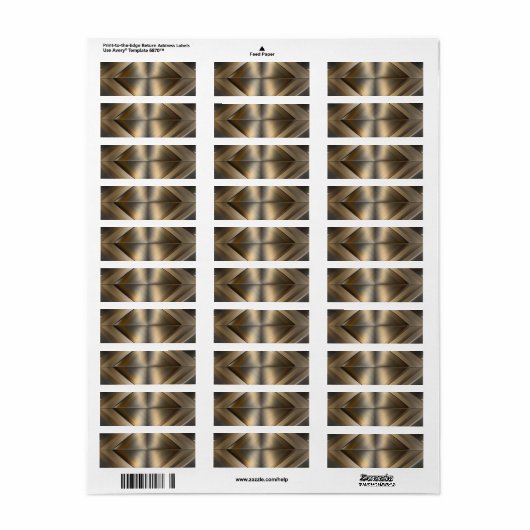 Étiquette Brushed Metallic Geometric Diamond Pattern (Feuille entière)
