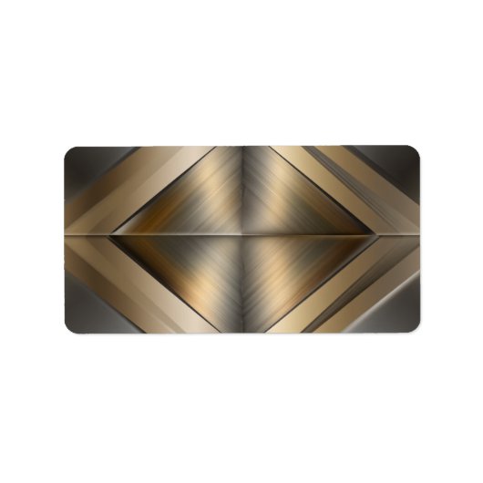 Étiquette Brushed Metallic Geometric Diamond Pattern (Devant)