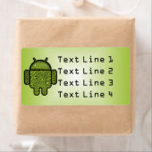 Étiquette Bubbles Doodle Character pour le robot Android™ (En situation)