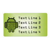 Étiquette Bubbles Doodle Character pour le robot Android™ (Devant)