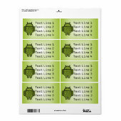 Étiquette Bubbles Doodle Character pour le robot Android™ (Feuille entière)