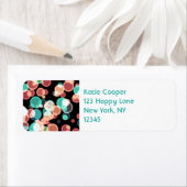 Étiquette Bubbles multicolores sur un fond noir (En situation)