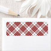 Étiquette Buchanan tartan rouge blanc plaid (En situation)