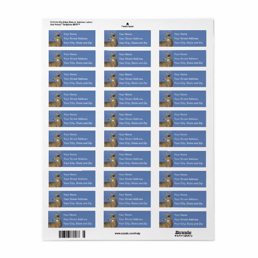 Étiquette Buck de queue blanche (Feuille entière)