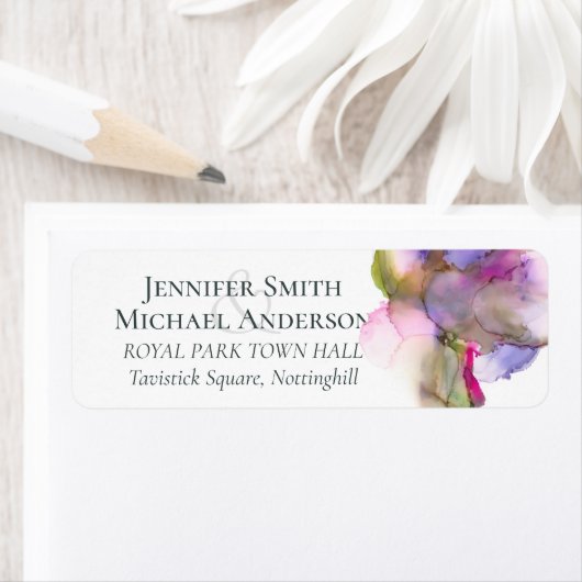 Étiquette Budget Abstrait Rainbow Purple Mariage (En situation)