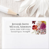 Étiquette BUDGET Plum Cinnamon Mariage Automne Florales (En situation)