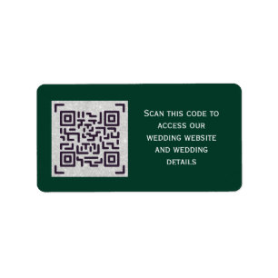 Étiquette Budget QR Code Website RSVP Mariage de l'hôtel Dét
