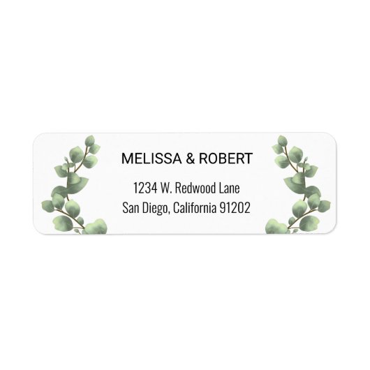 Étiquette budgétaire minimaliste des Feuilles d'Eu (Devant)