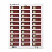 Étiquette Buffalo Check Script Botanique Adresse Retour (Feuille entière)