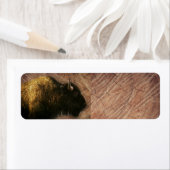 Étiquette Buffalo de bison de bois (En situation)