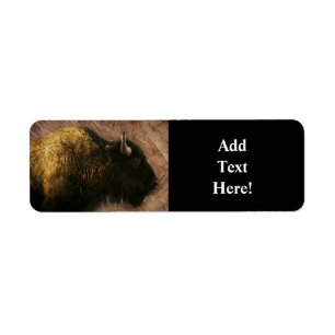 Étiquette Buffalo de bison de bois