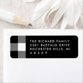 Étiquette Buffalo noir moderne Adresse de retour (En situation)