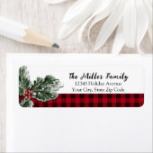 Étiquette Buffalo plaid greenerverholiday adresse de retour (En situation)