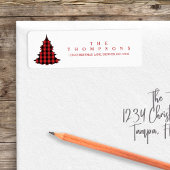 Étiquette Buffle mou de Noël Plaid Simple