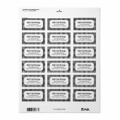 Étiquette Buffle noir et blanc rustique Plaid personnalisé (Feuille entière)