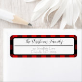 Étiquette Buffle noir et rouge plaqué Retour de Noël Lable (En situation)