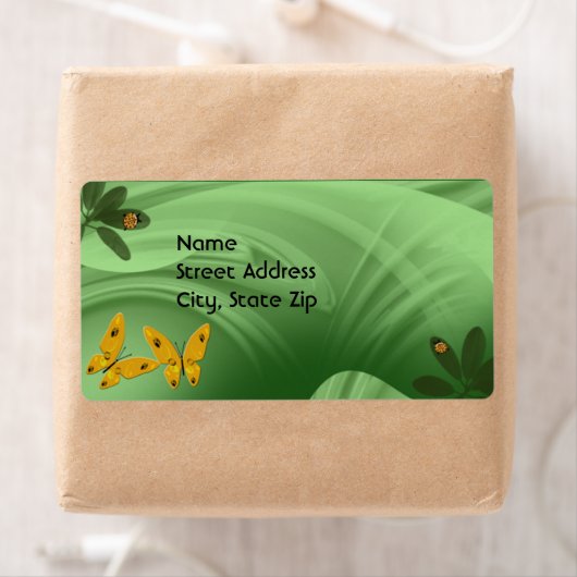 Étiquette Bugs Et Papillons Lady Dans Le Vert (En situation)