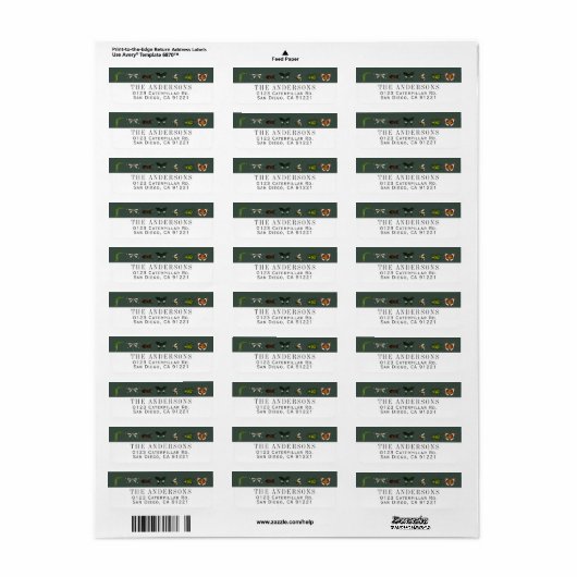 Étiquette Bugs & Insects Return Address (Feuille entière)