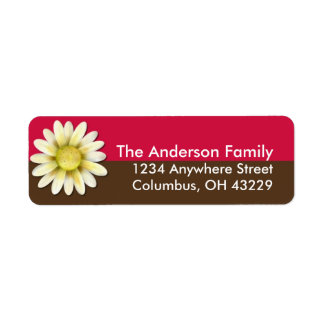 Étiquette Buk Rose & Fleur Brown Chic Adresse de retour Étiq