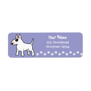 Étiquette Bull-terrier de bande dessinée