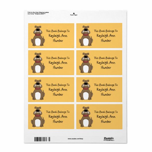 Étiquette Bulldog Boplate (Feuille entière)