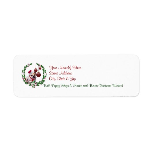 Étiquette Bulldog Christmas Wings Retourner l'adresse Label  (Devant)
