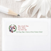 Étiquette Bulldog Christmas Wings Retourner l'adresse Label  (En situation)