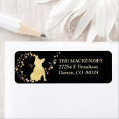 Étiquette Bulldog français Gold Star Swirl (En situation)