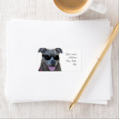 Étiquette Bulle bleue avec lunettes (En situation)