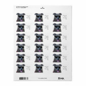 Étiquette Bulle bleue avec lunettes (Feuille entière)