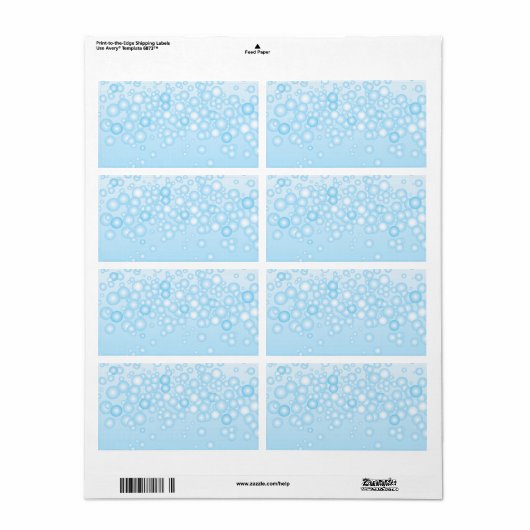 Étiquette Bulles Baignoire (Feuille entière)