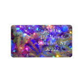 Étiquette Bulles de Noël en bleu (Devant)