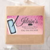 Étiquette Bulles de paillettes pour service de nettoyage  (En situation)